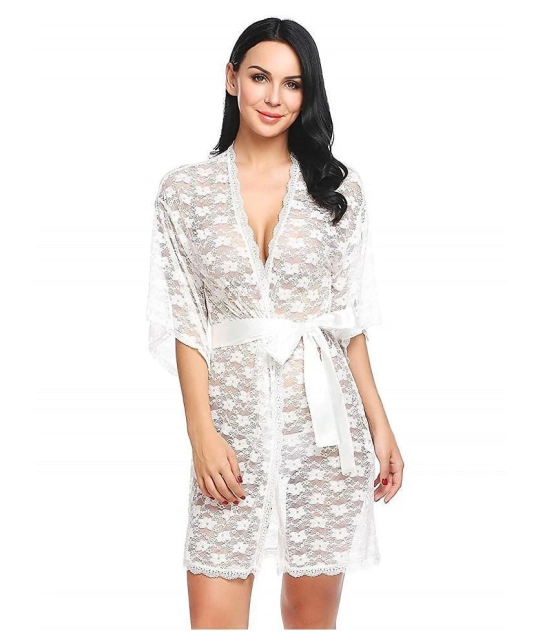 CELOSIA Lace Robes - White Single - M