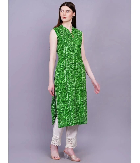 JC4U Rayon Printed Straight Womens Kurti - Green ( Pack of 1 ) - None