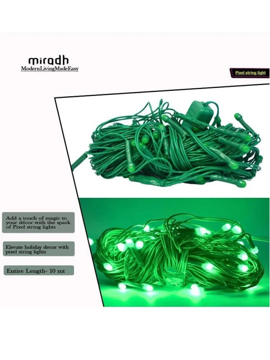 MIRADH Green 10 Mtr String Light ( Pack of 1 ) - Green