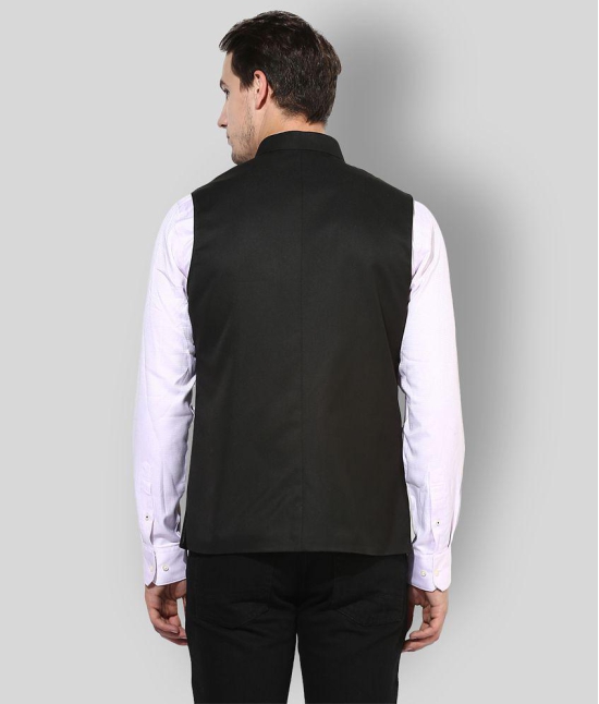 Hangup Black Cotton Blend Nehru Jacket - None