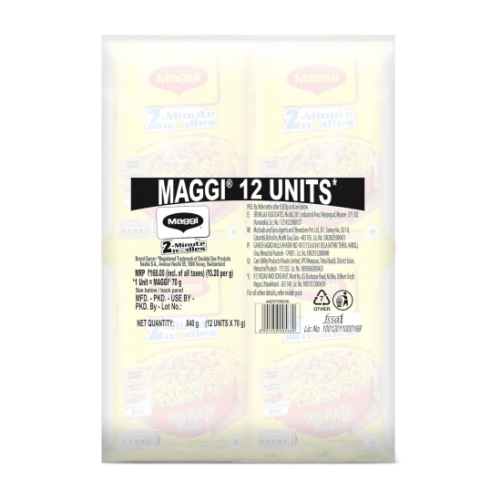 Maggi 2-Minute Masala Instant Noodles 70gm  (Pack Of 12)