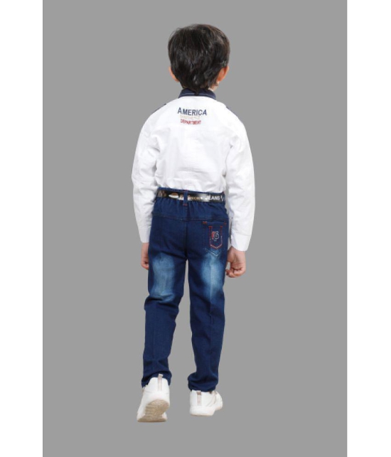 DKGF Fashion - Beige Cotton Blend Boys Shirt & Jeans ( Pack of 1 ) - None