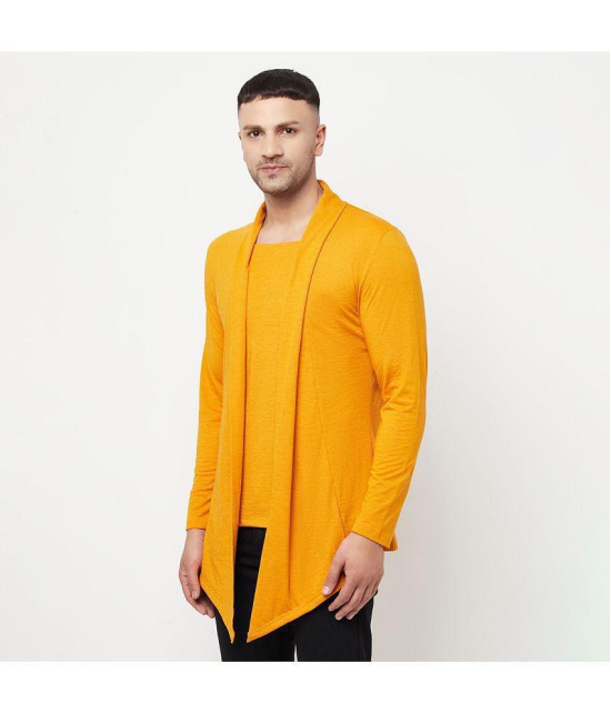 Glito - Mustard Cotton Blend Mens Cardigan Sweater ( Pack of 1 ) - None