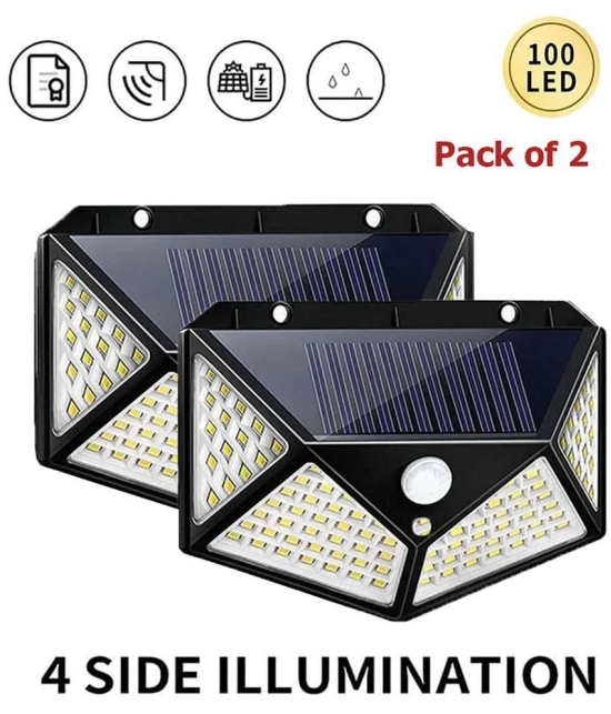 let light 3W Solar Outdoor Wall Light ( Pack of 2 )