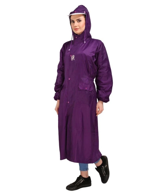 Goodluck Long Raincoat - Purple - Free Size