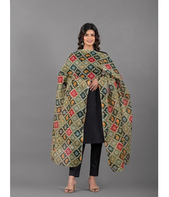 Apratim Green Cotton Blend Womens Dupatta - ( Pack of 1 ) - Green