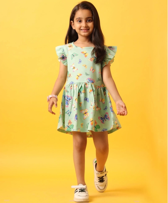 BUTTERFLY GREEN FRILL DRESS-GREEN-9-10 YEARS / 1N / GREEN