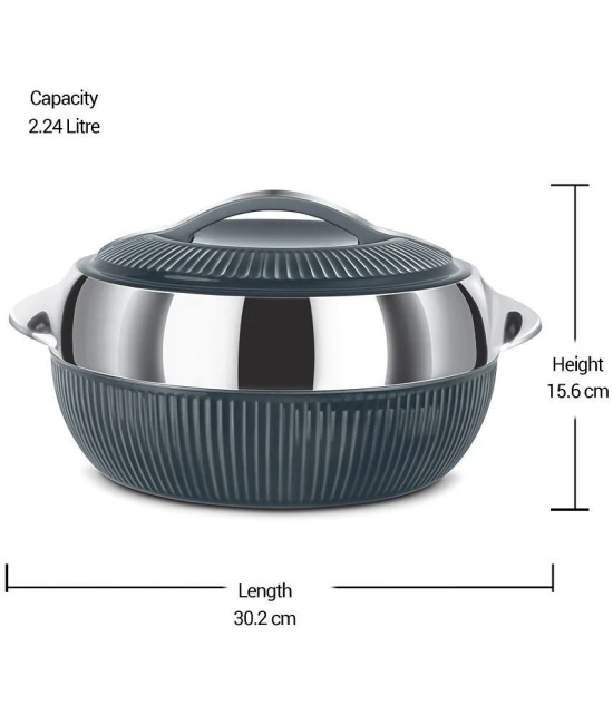 Milton Fiesta 2500 Insulated Inner Stainless Steel Casserole, 2240 ml, Grey Silver - Grey