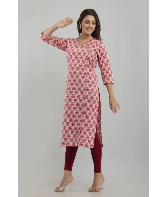 Frionkandy - Red Cotton Womens Straight Kurti ( Pack of 1 ) - None