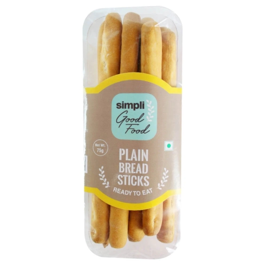 Simpli Good Food Plain Bread Stick, 75 Gm