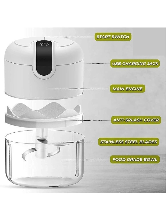 Gupta And Sons R03 White Electric USB Portable Chopper 50W