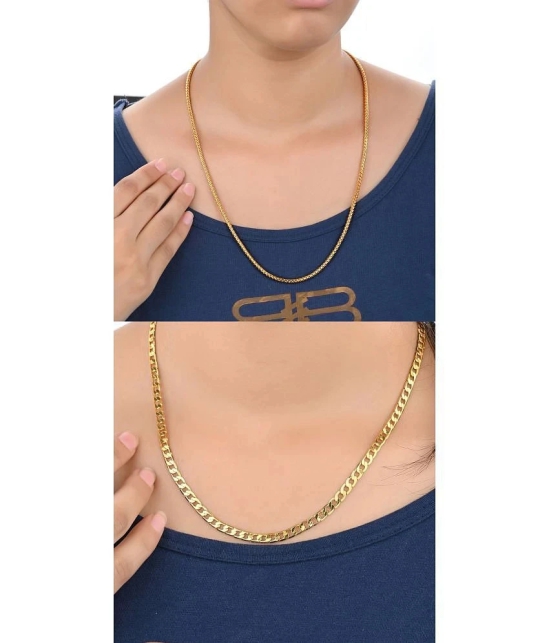 AanyaCentric Combo of 2 Gold Plated 22inches Long Fashion Chain - None