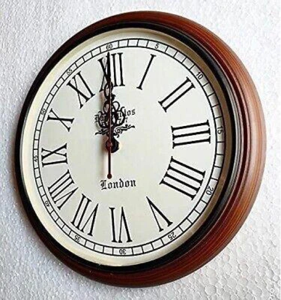 Nautical Wooden Wall Clock Vintage Style Home Decor Watch-Brown