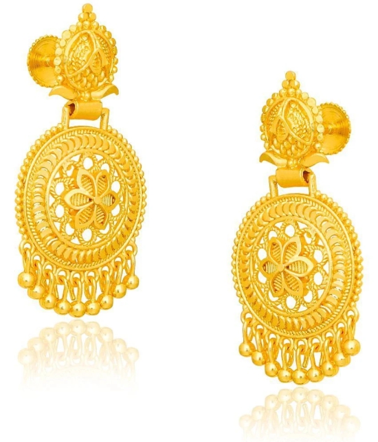 LUV FASHION Golden Chandbalis Earrings ( Pack of 1 ) - Golden