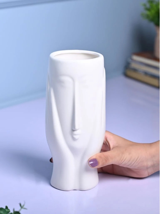 White Glossy Ceramic Vase - Stylish Simplicity