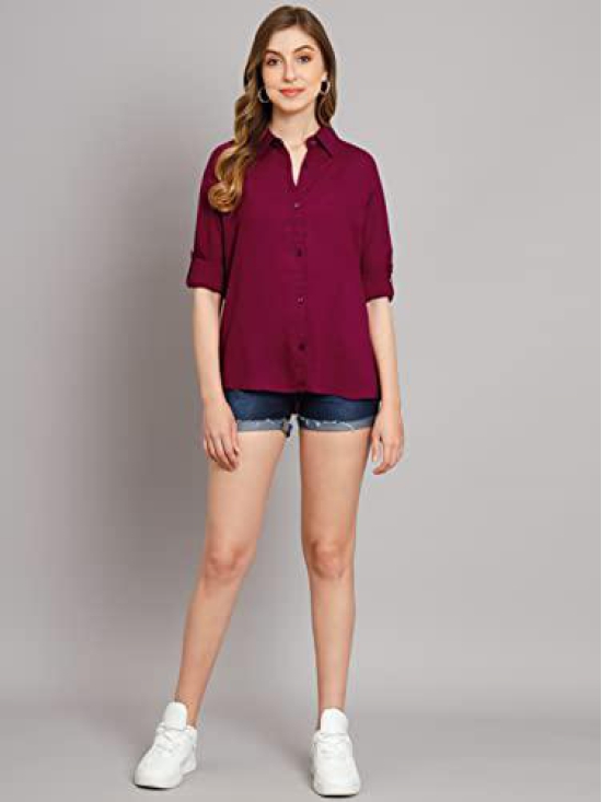 FUNDAY FASHION Women Regular Fit Solid Casual Shirt