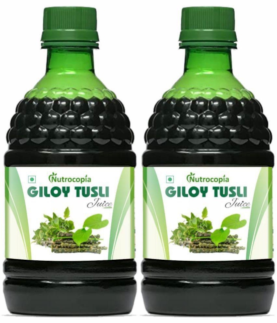 NUTROCOPIA Giloy Tulsi Juice | Fresh Tulsi and Giloy to Support Immune Health Pack of 2 of 400ML