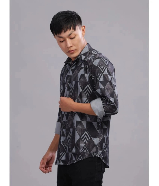 Paul Street Polyester Slim Fit Printed Full Sleeves Mens Casual Shirt - Black ( Pack of 1 ) - None