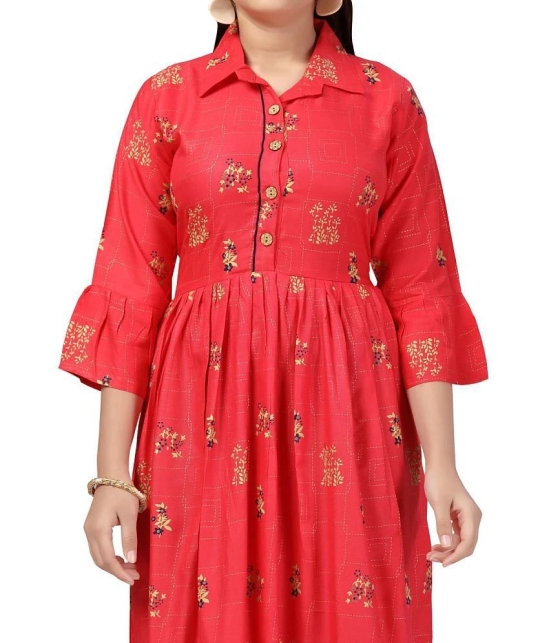 Aarika Red Cotton Girls Kurti ( Pack of 1 ) - None