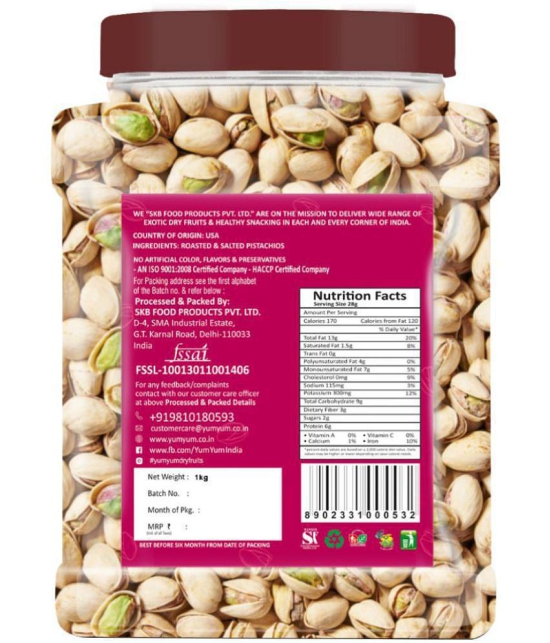 YUM YUM Premium Roasted & Salted Pista 1kg Pistachios