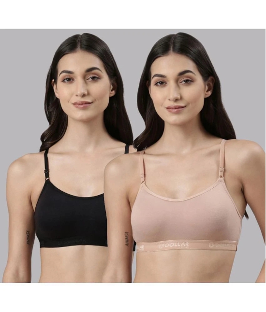 Dollar Missy Multicolor Cotton Non Padded Womens Bralette Bra ( Pack of 2 ) - None