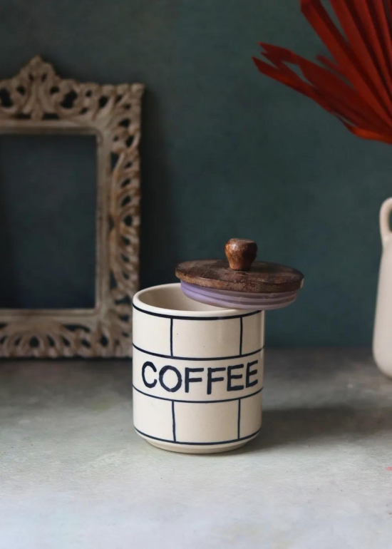 Chequered Coffee Jar-Set of two