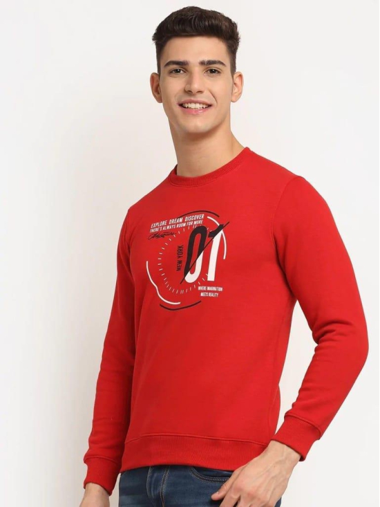 Rodamo  Men Red Printed Sweatshirt