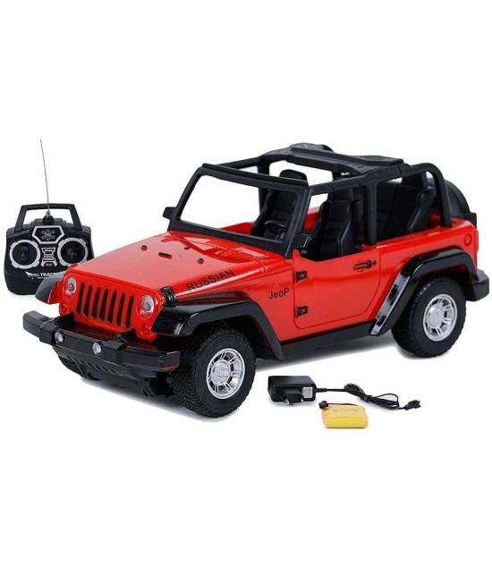 Russian Jeep Remote Control Toys for Boys Rechargeable Off Road Vehicle Toy Cars for Kids Best Gift (RED) - Red