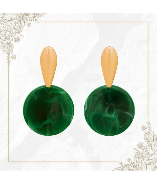 LUV FASHION Green Chandelier Earrings ( Pack of 1 ) - Green