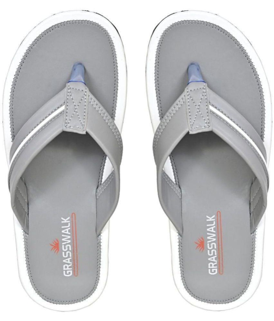 GRASS WALK - Gray Mens Thong Flip Flop - None