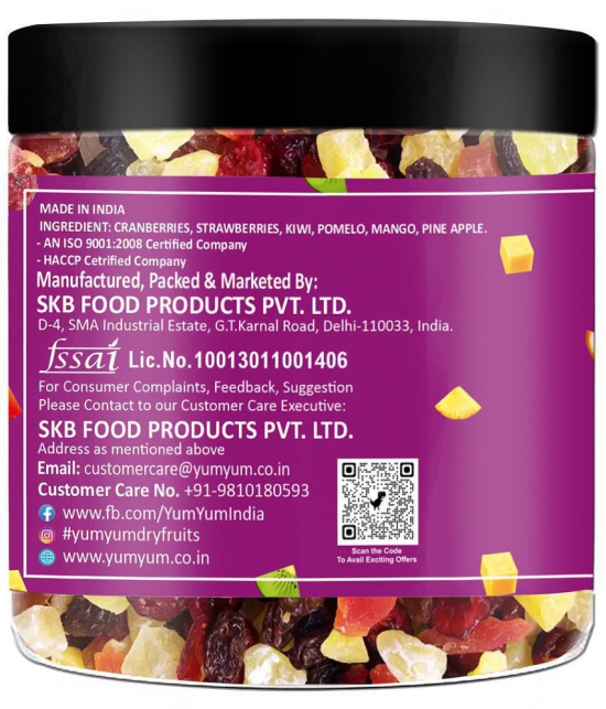 YUM YUM Mixed Dried Fruits Healthy Snack-200g Cranberries, Strawberries, Kiwi, Mango, Pineapple,