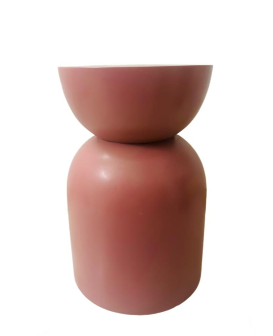 Round wooden side table beautiful pink colour 46cm