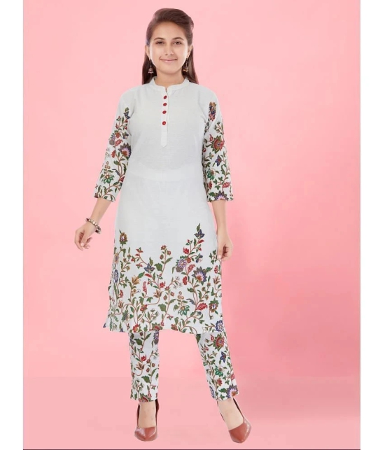 Aarika White Cotton Girls Kurti ( Pack of 1 ) - None