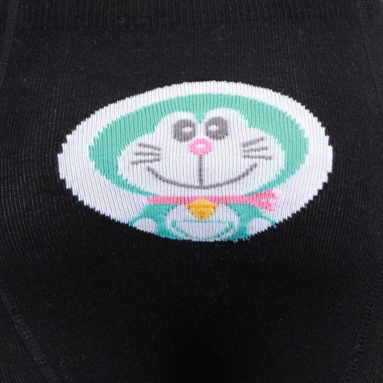 Doraemon Printed Knitted Tights For Baby Girls & Baby Boys - Black Black 0-1 Years