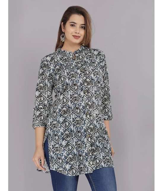 HIGHLIGHT FASHION EXPORT - Grey Cotton Flex Womens Straight Kurti ( Pack of 1 ) - None