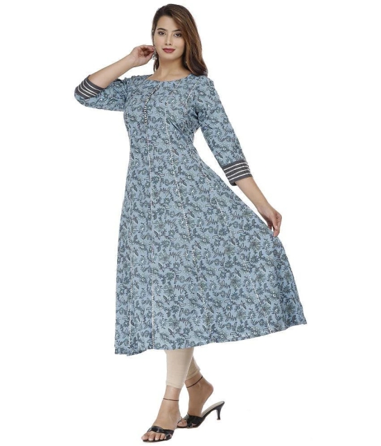 HIGHLIGHT FASHION EXPORT Cotton Grey Fit And Flare Dress - Single - 2XL