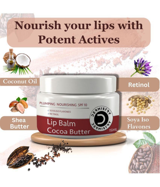 Dermistry Plumping Nourishing SPF10 Tint Cocoa Butter Lip Care Balm for Dry Dark Damaged Chapped Lips Coconut Oil Repair Lightening Brightening Glowing Shiner Lips Men Women Use Combo Lips@t