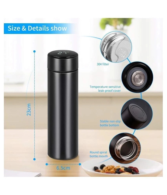 Felicia Products Smart Thermal Flask Steel Flask - 500 ml - Black