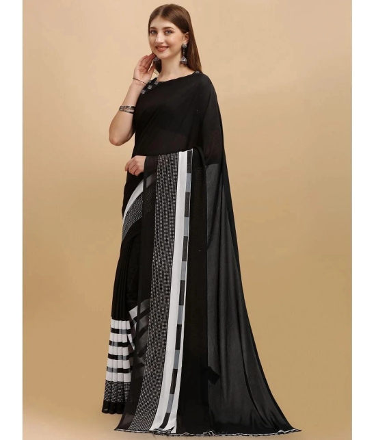 LEELAVATI - Black Georgette Saree With Blouse Piece ( Pack of 1 ) - Black