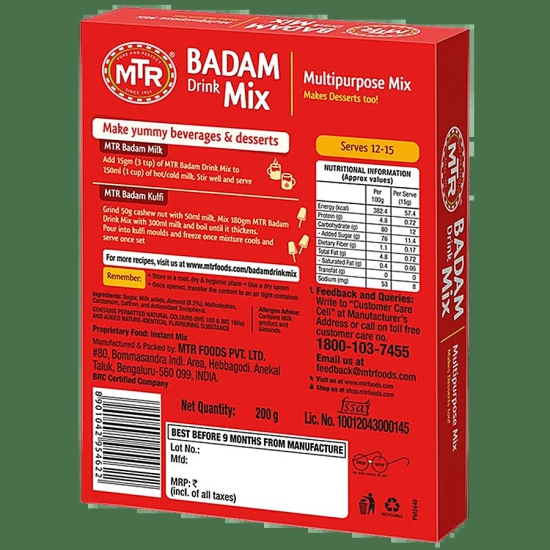 Mtr Badam Drink Mix, 200 Gm