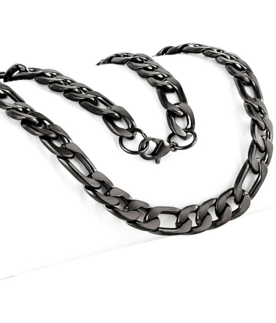 FASHION FRILL - Silver Plated Chain ( Pack of 1 ) - Black