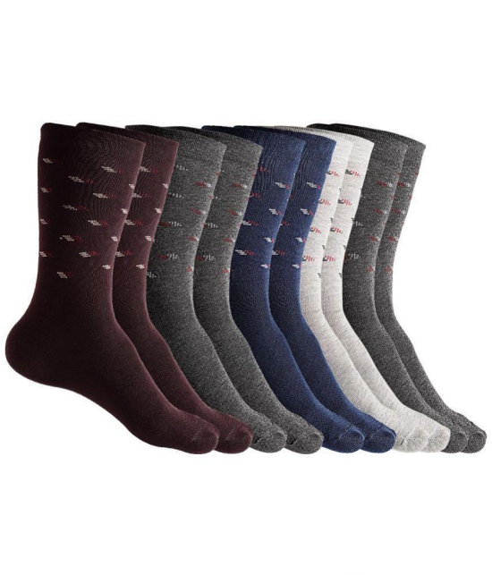 Texlon - Multicolor Cotton Men's Mid Length Socks ( Pack of 5 ) - Multicolor