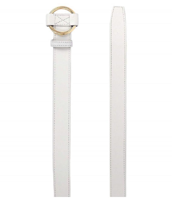 Zacharias White Faux Leather Casual Belt - None