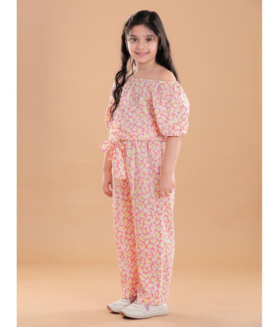 StyleStone - Pink Rayon Girls Jumpsuit ( Pack of 1 ) - None