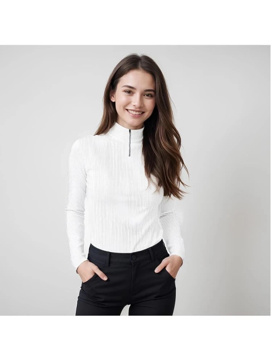 Looks United Woollen High Neck Womens Pullovers - White ( Single ) - None