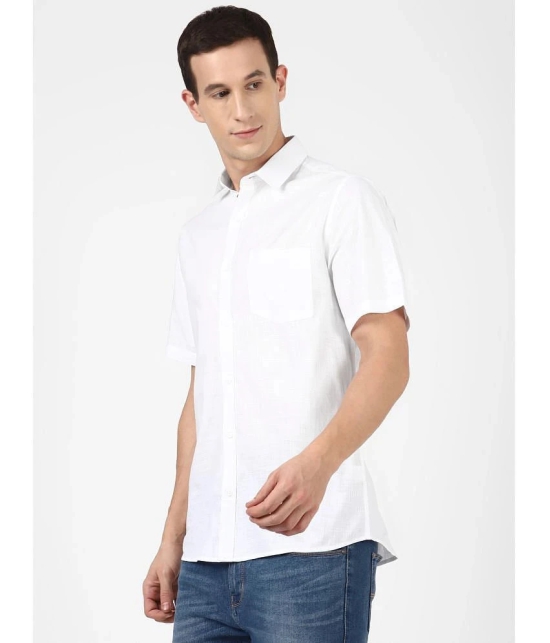 UrbanMark 100% Cotton Regular Fit Solids Half Sleeves Mens Casual Shirt - White ( Pack of 1 ) - None