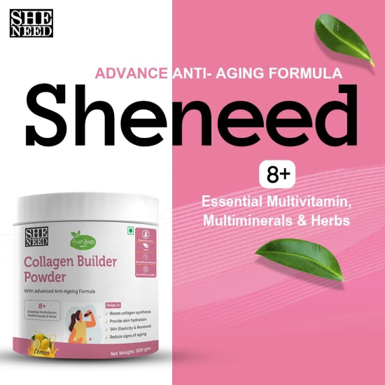 BUY SheNeed Plant Based Collagen Builder Powder with Advanced Anti-Aging Formula, Skin Repair & Regeneration- 300gm AND GET FREE SheNeed Plant Based Collagen Builder Powder with Advanced Anti-Agi