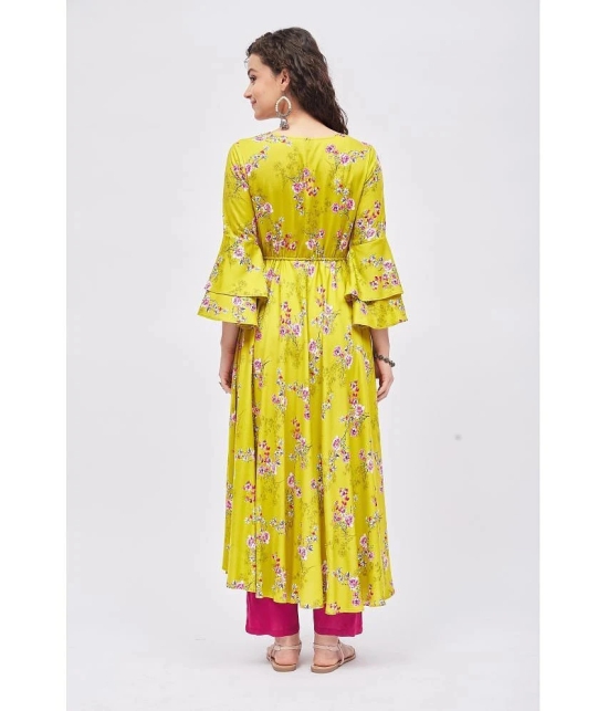 Tissu - Green Rayon Womens Anarkali Kurti ( Pack of 1 ) - None