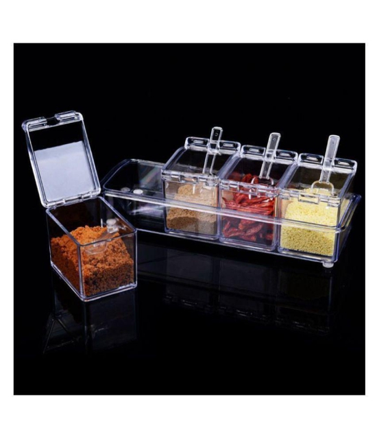 ND BROTHERS Crystal Spice Box Acrylic Spice Container Set of 1 200 mL - Transparent