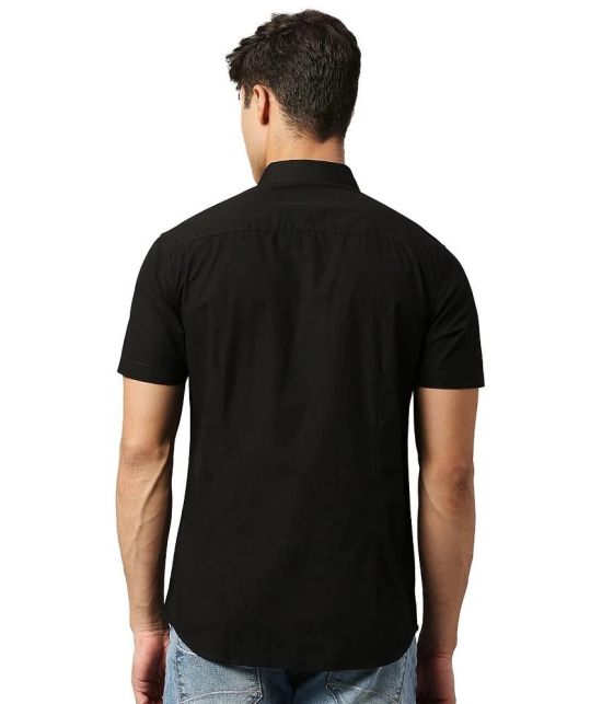 Leotude Cotton Blend Regular Fit Solids Half Sleeves Mens Casual Shirt - Black ( Pack of 1 ) - None